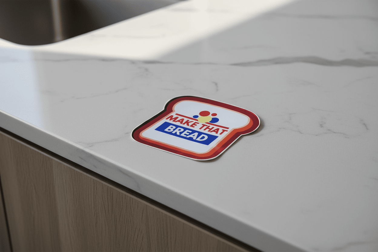 Make That Bread Sticker: Funny Food Pun, Motivational Vinyl Decal - Hempin Mayhem