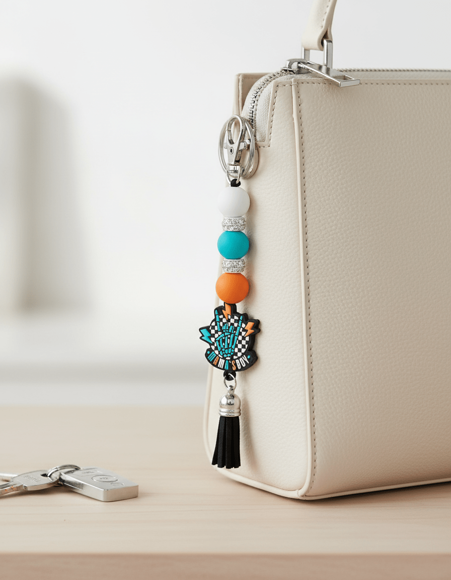 Mama's Boy Beaded Keychain With Tassel - Hempin Mayhem