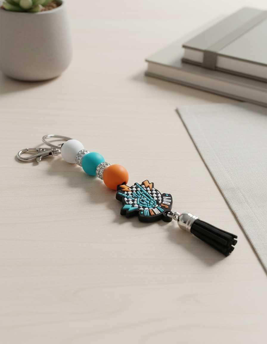 Mama's Boy Beaded Keychain With Tassel - Hempin Mayhem