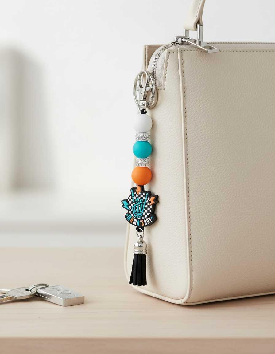 Mama's Boy Beaded Keychain With Tassel - Hempin Mayhem