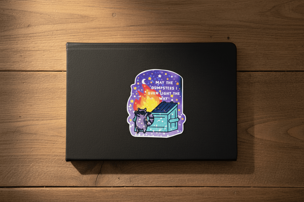 May the Dumpsters I Burn Light the Way — 4x4 Vinyl Sticker | Sassy Grunge Dark Humor Sticker - Hempin Mayhem
