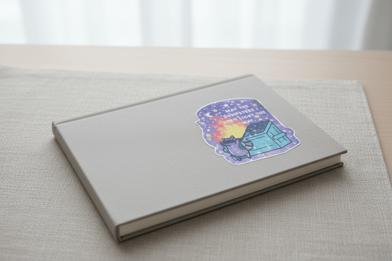 May the Dumpsters I Burn Light the Way — 4x4 Vinyl Sticker | Sassy Grunge Dark Humor Sticker - Hempin Mayhem