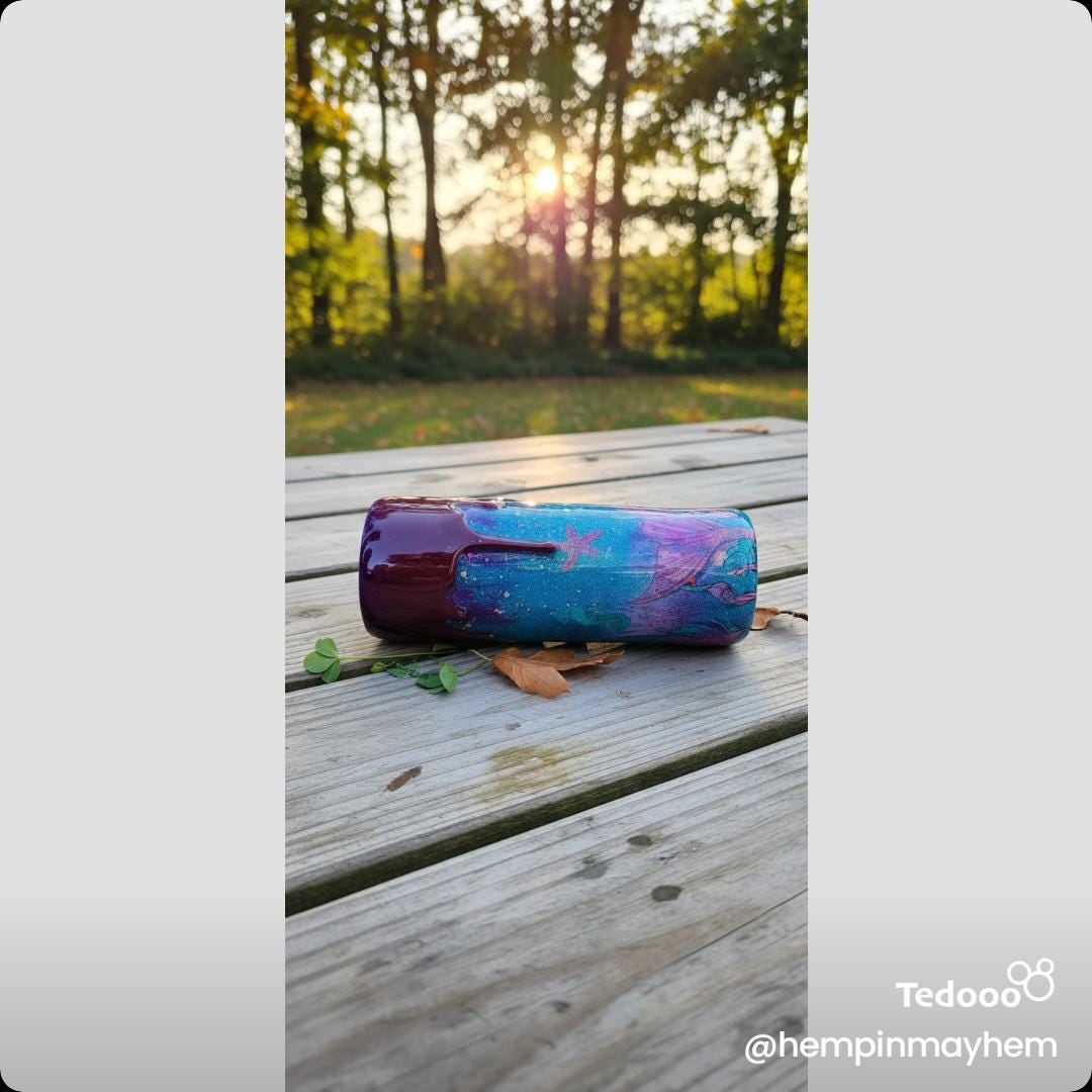Mermaid Glitter Stainless Steel Tumbler • Epoxy Drip Cup - Hempin Mayhem