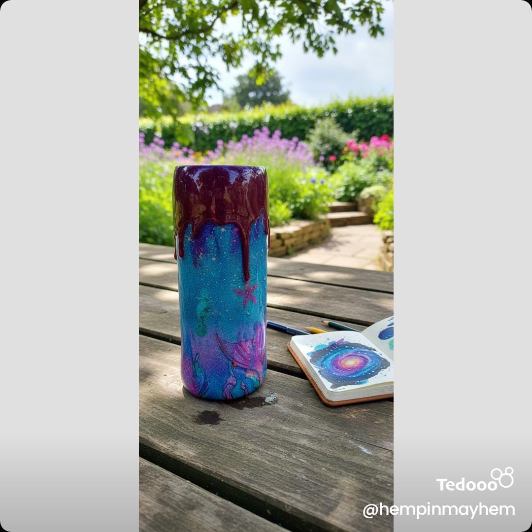 Mermaid Glitter Stainless Steel Tumbler • Epoxy Drip Cup - Hempin Mayhem