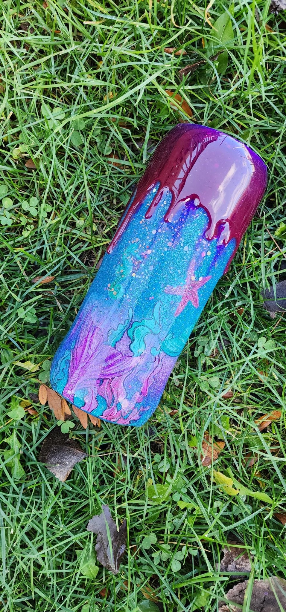 Mermaid Glitter Stainless Steel Tumbler • Epoxy Drip Cup - Hempin Mayhem
