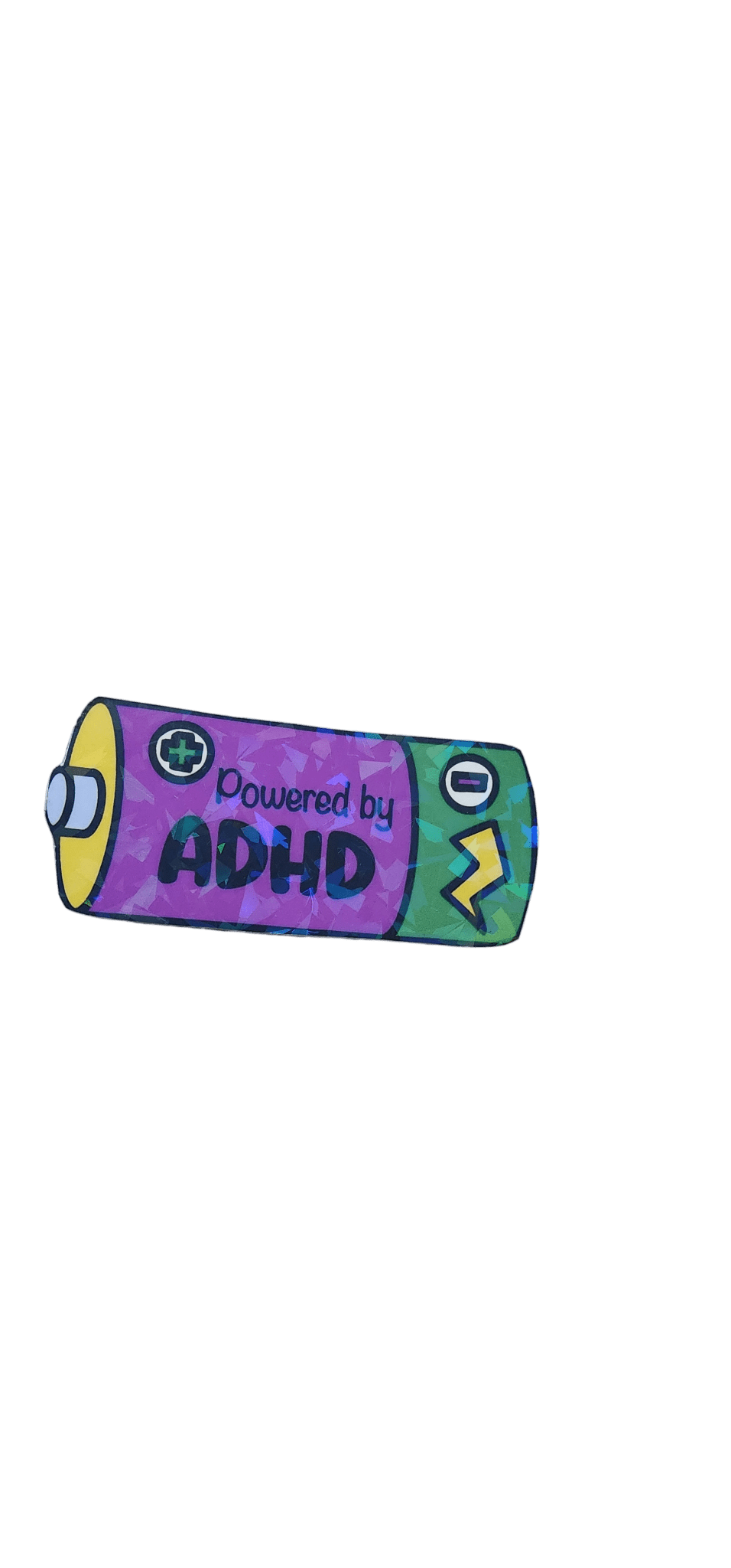 Powered by ADHD Battery Sticker: Funny Laptop Decal ✨️ 2 Pack✨️ - Hempin Mayhem