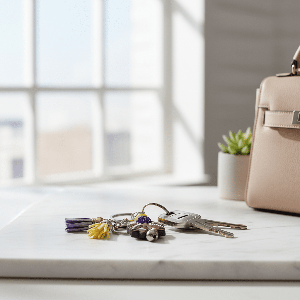 Purple and Gold Handmade Beaded Football Bow Keychain – Sports Bow Keychain, Game Day Team Spirit Accessory - Hempin Mayhem