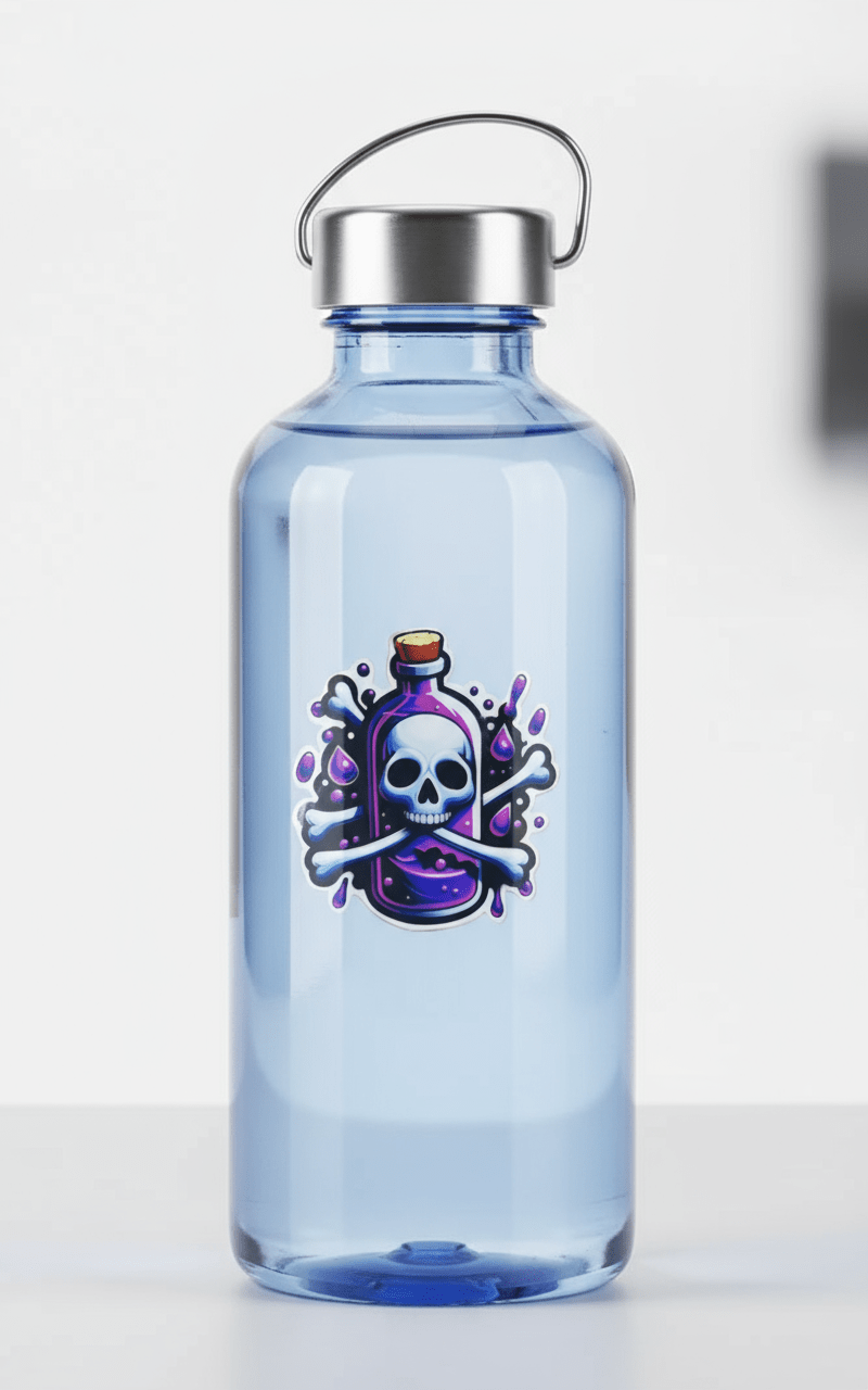 Purple Potion Bottle with White Skull 4x4 Vinyl Sticker | Spooky Cute Potion Sticker | Witchy Aesthetic Waterproof Decal ✨️Set of 2✨️ - Hempin Mayhem