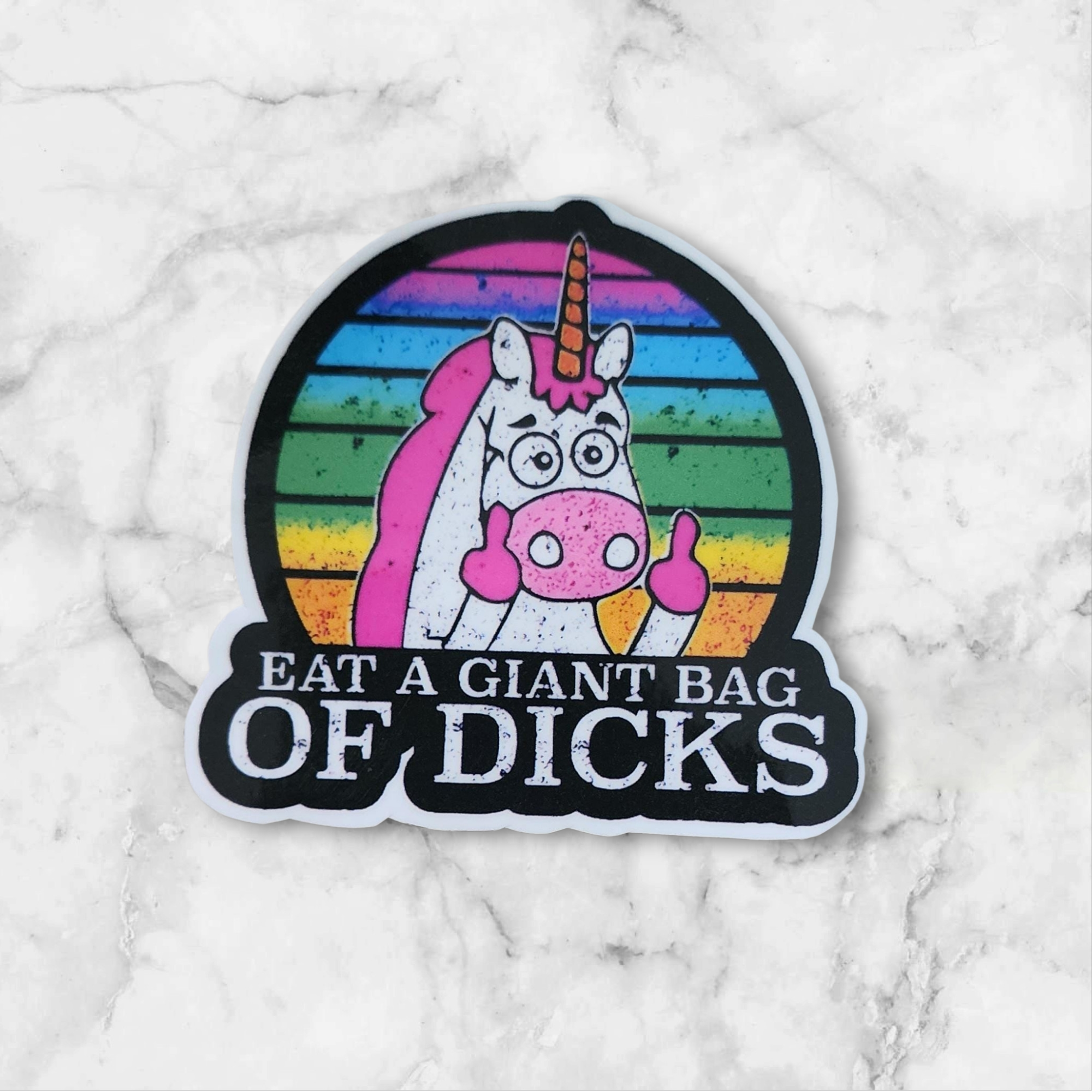 Funny Unicorn Sarcastic Sticker: Adult Humor, Waterproof Vinyl Decal