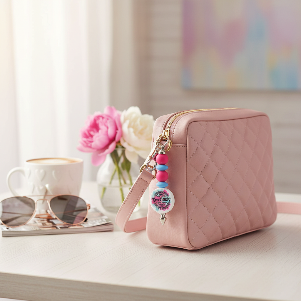 Handmade 'My Kids Laugh' Beaded Keychain