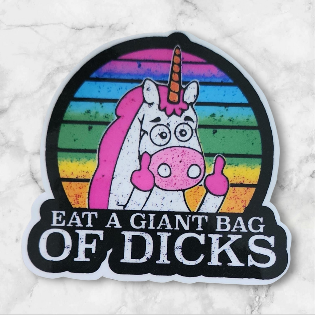 Funny Unicorn Sarcastic Sticker: Adult Humor, Waterproof Vinyl Decal