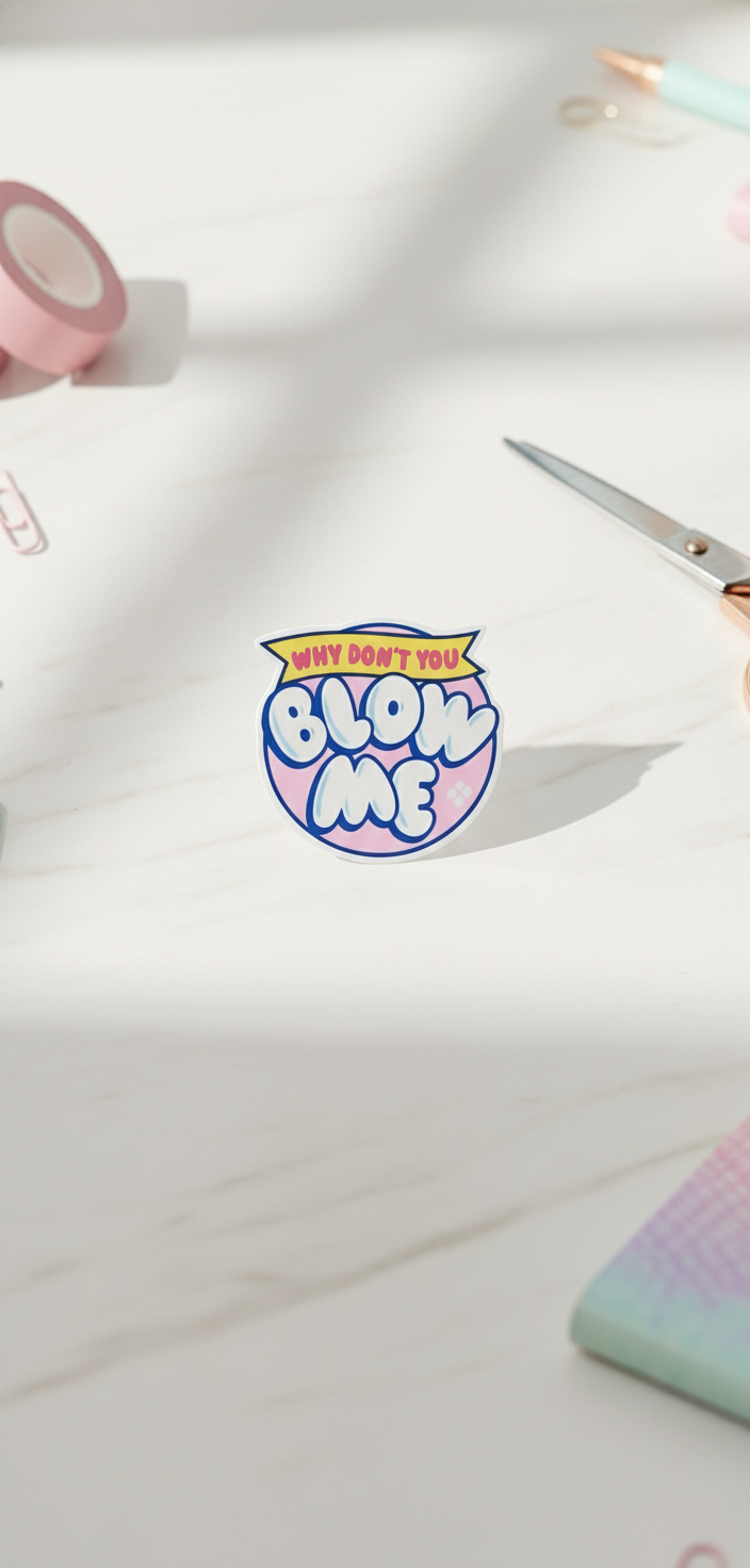 Why Dont You Blow Me – Blow Pop-Inspired Sassy Vinyl Sticker for Sweethearts with Attitude ✨️2pack✨️