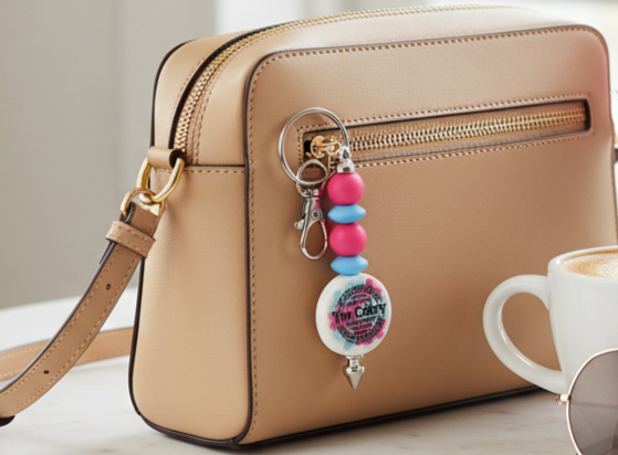 Handmade 'My Kids Laugh' Beaded Keychain