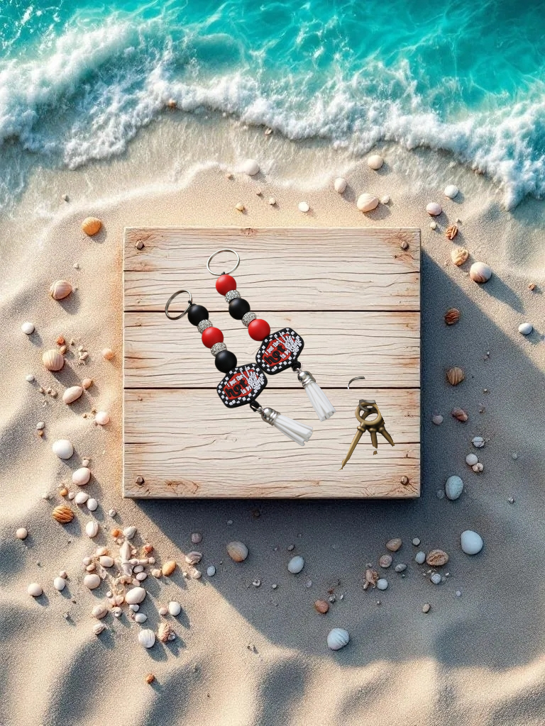 Funny Beaded Keychain: I Put the Hot in Psychotic - Dark Humor Bag Charm