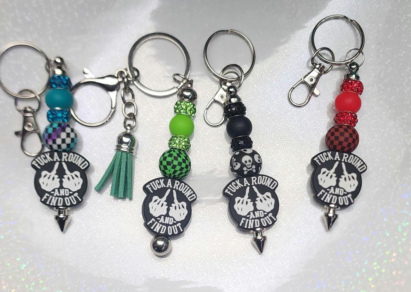 F*ck Around And Find Out Beaded Keychain