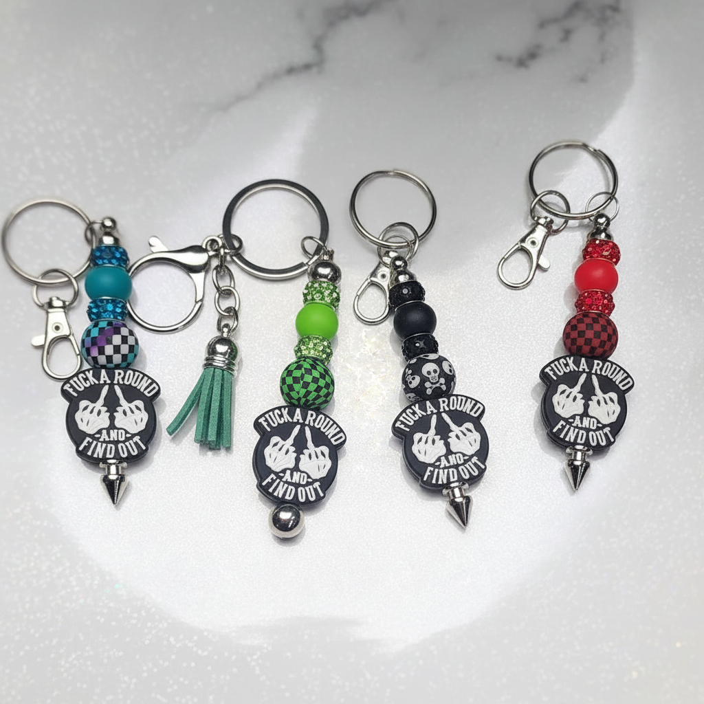 F*ck Around And Find Out Beaded Keychain