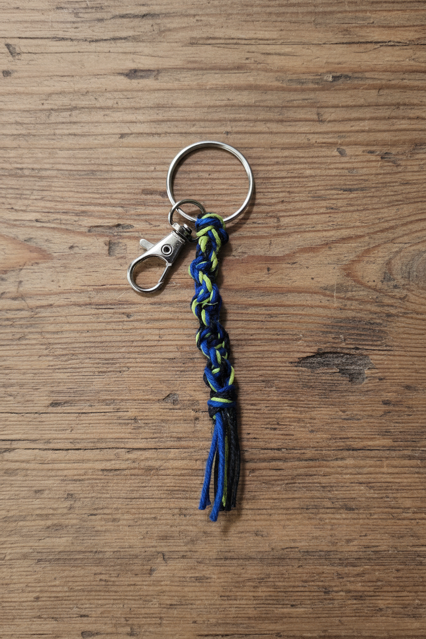 Mini Hemp Keychain with Acrylic Mushroom Charm - Boho Key Ring, Eco-Friendly Gift, Handmade Accessory, Nature-Inspired Jewelry