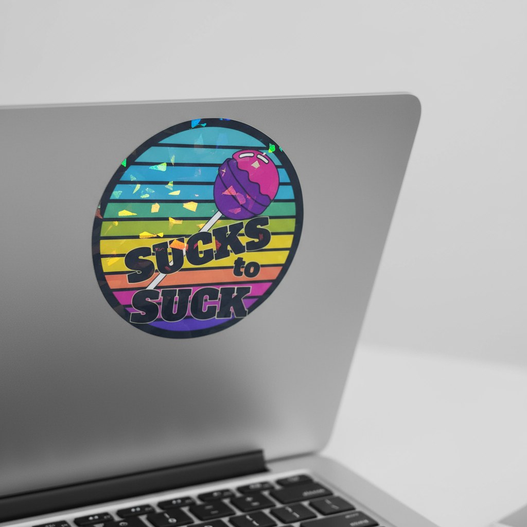 Sucks to Suck – Rainbow Lollipop Vinyl Sticker for Colorful Chaos Queens ✨️Set of 2✨️