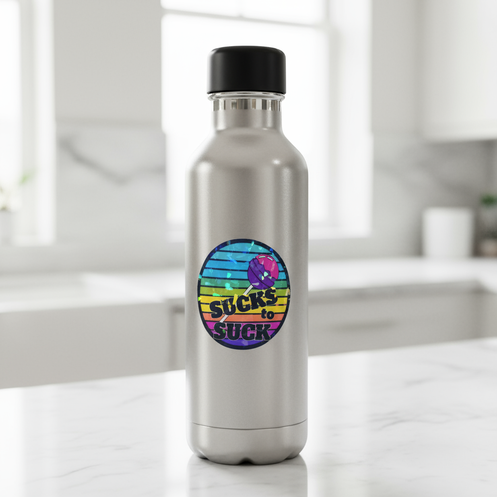 Sucks to Suck – Rainbow Lollipop Vinyl Sticker for Colorful Chaos Queens ✨️Set of 2✨️