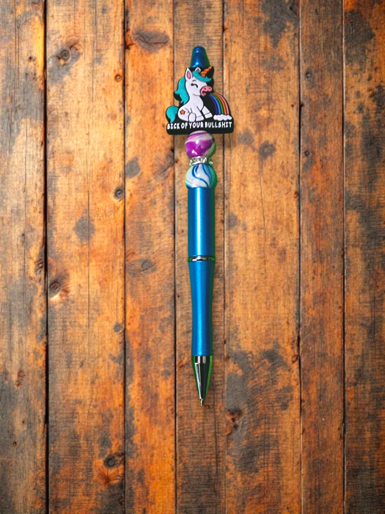 Sick of Your Bull*** – Sassy Beaded Pen | Funny Gift, Refillable Ink, Bold Writing Accessory