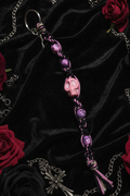 Pretty in Punk – Fierce Black & Pink Hemp Keychain with Hot Pink Beads + Badass Skull Charm | Spooky Babe Vibes Only