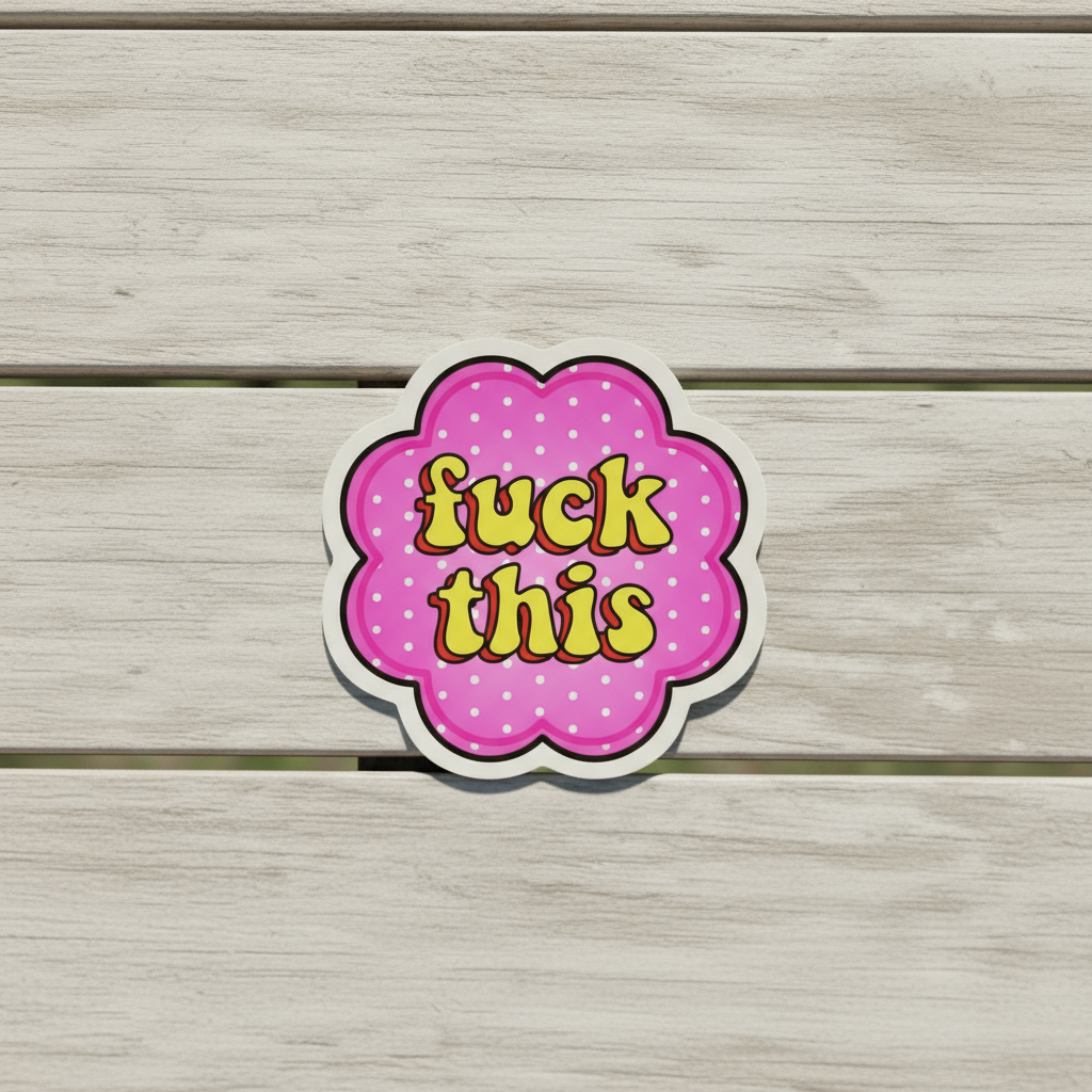 F*ck This – Bold AF Sticker for Mentally Done People | Unhinged Humor Vinyl Sticker for Laptops, Water Bottles, Journals & More **2 Pack**