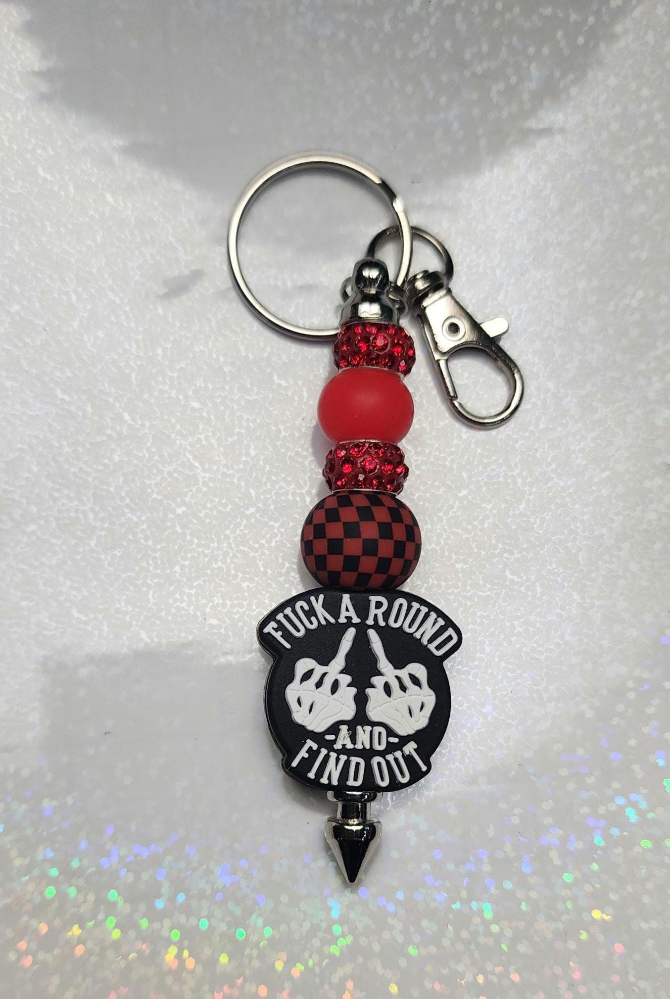 F*ck Around And Find Out Beaded Keychain