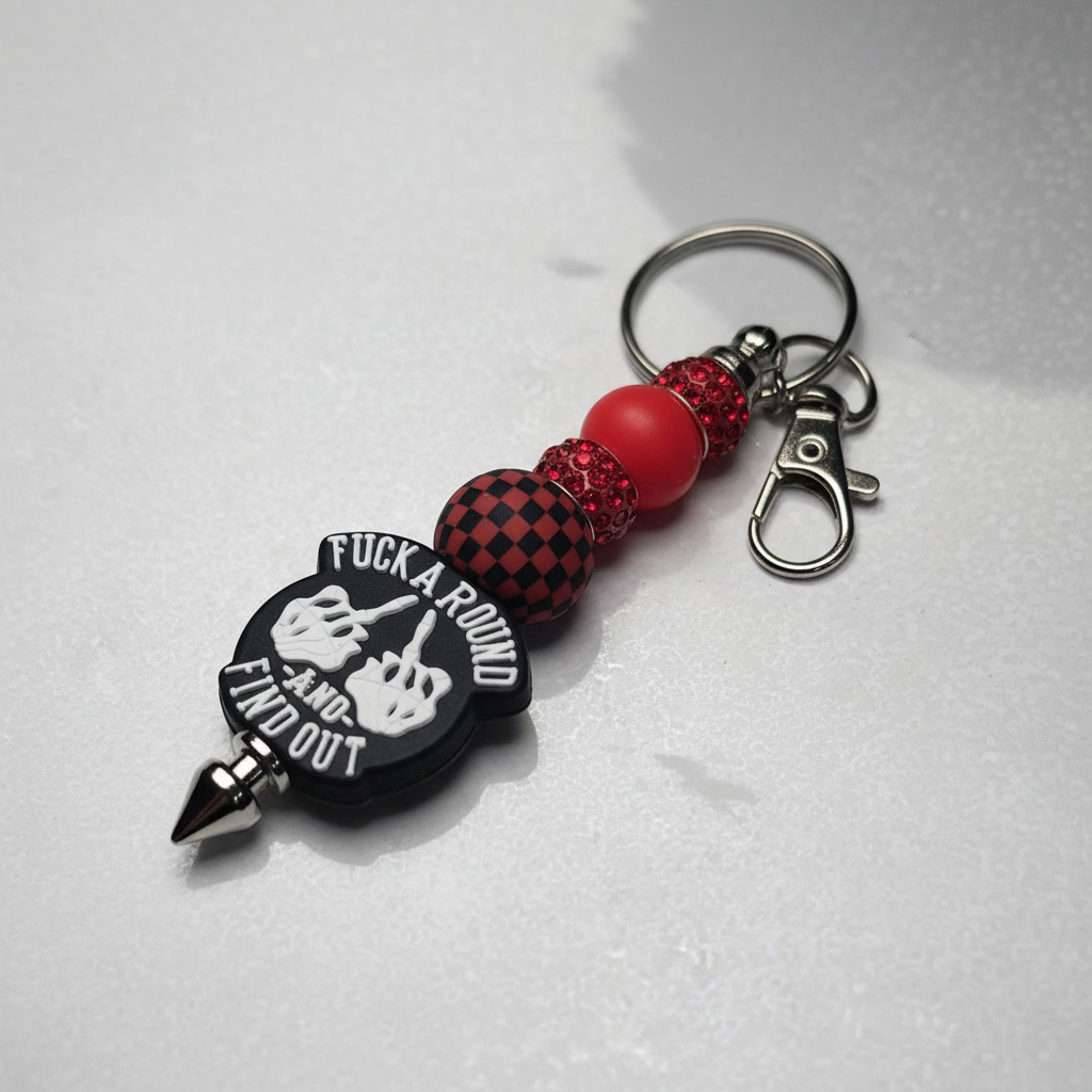 F*ck Around And Find Out Beaded Keychain