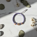 Handmade Pastel Purple Hemp Bracelet with Wooden Beads