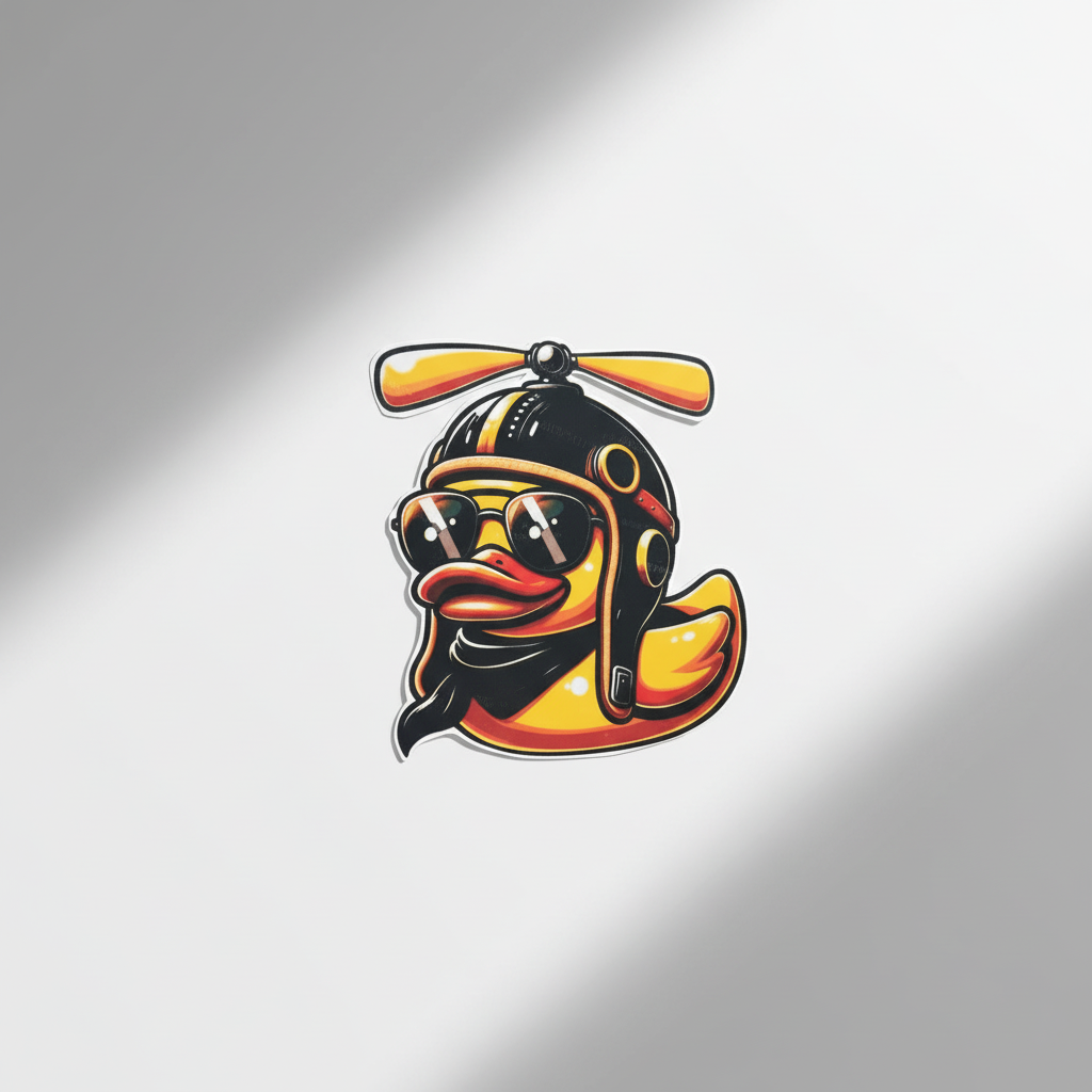 Bomber Ducky Sticker: Funny Military Duck Decal