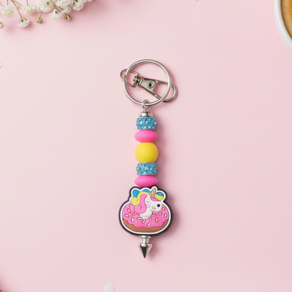 Handmade Donut Unicorn Keychain