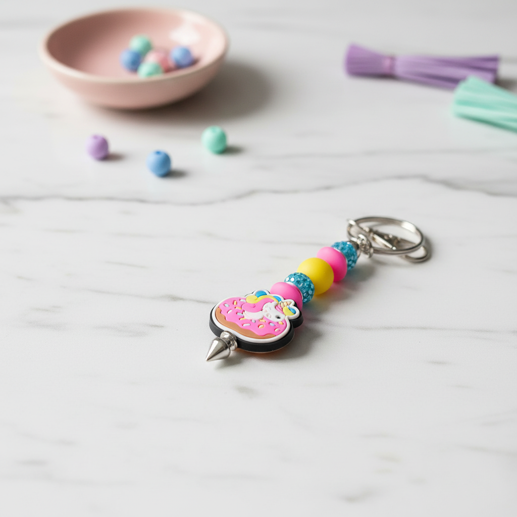 Handmade Donut Unicorn Keychain