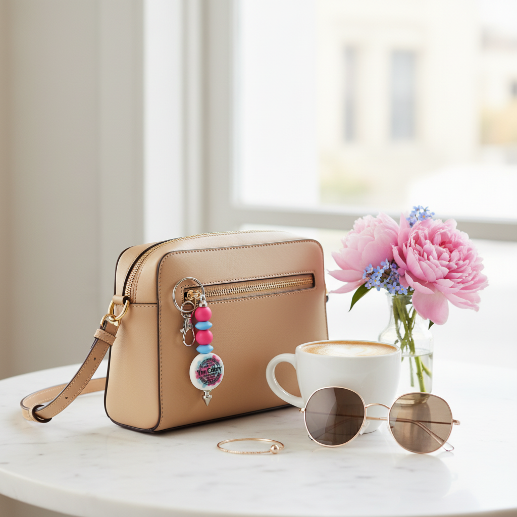 Handmade 'My Kids Laugh' Beaded Keychain