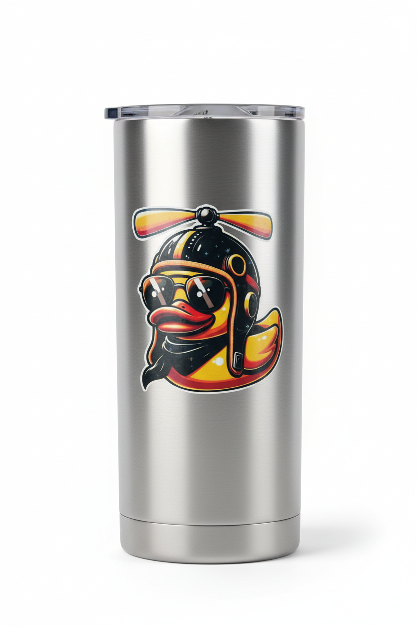 Bomber Ducky Sticker: Funny Military Duck Decal