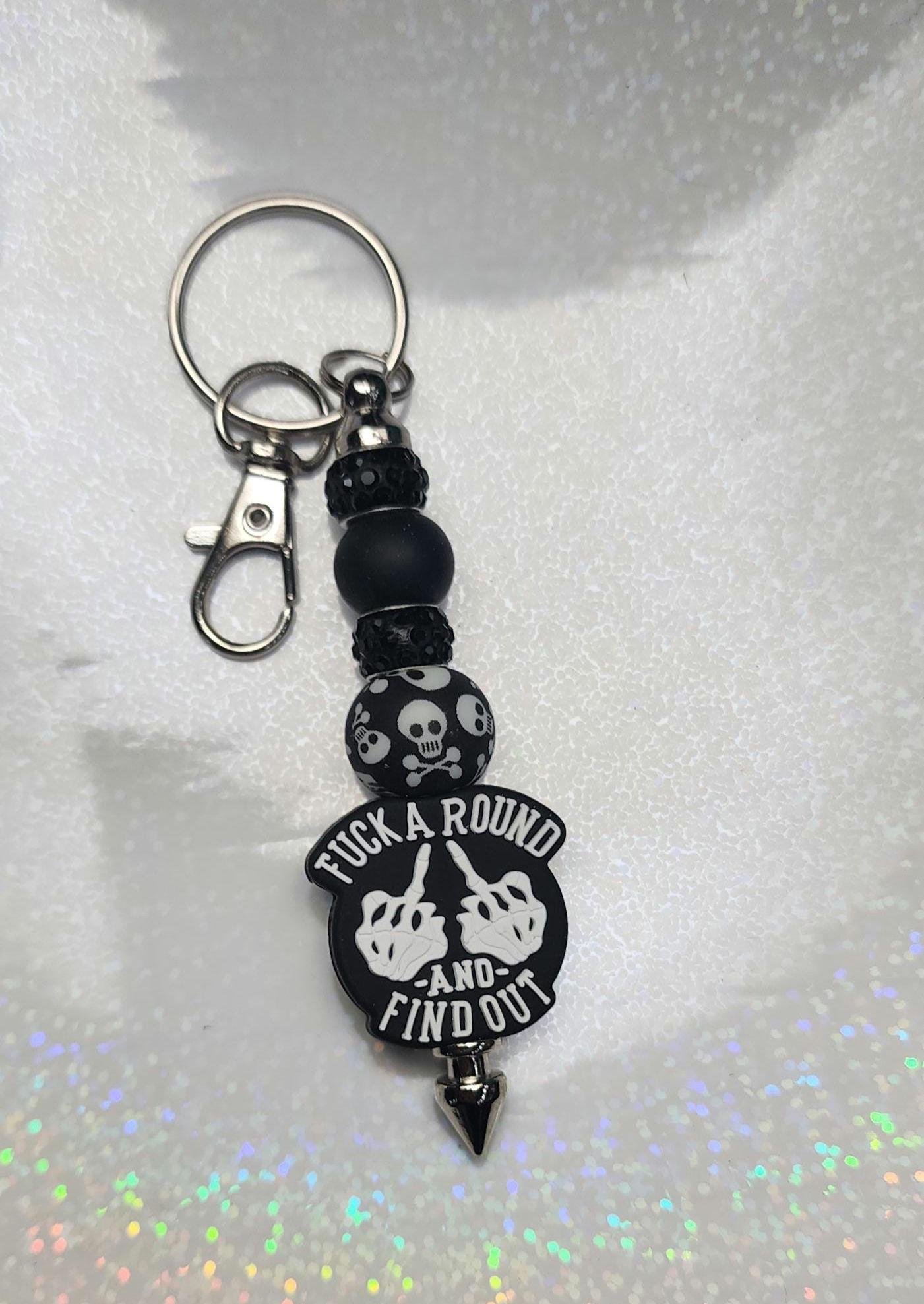 F*ck Around And Find Out Beaded Keychain