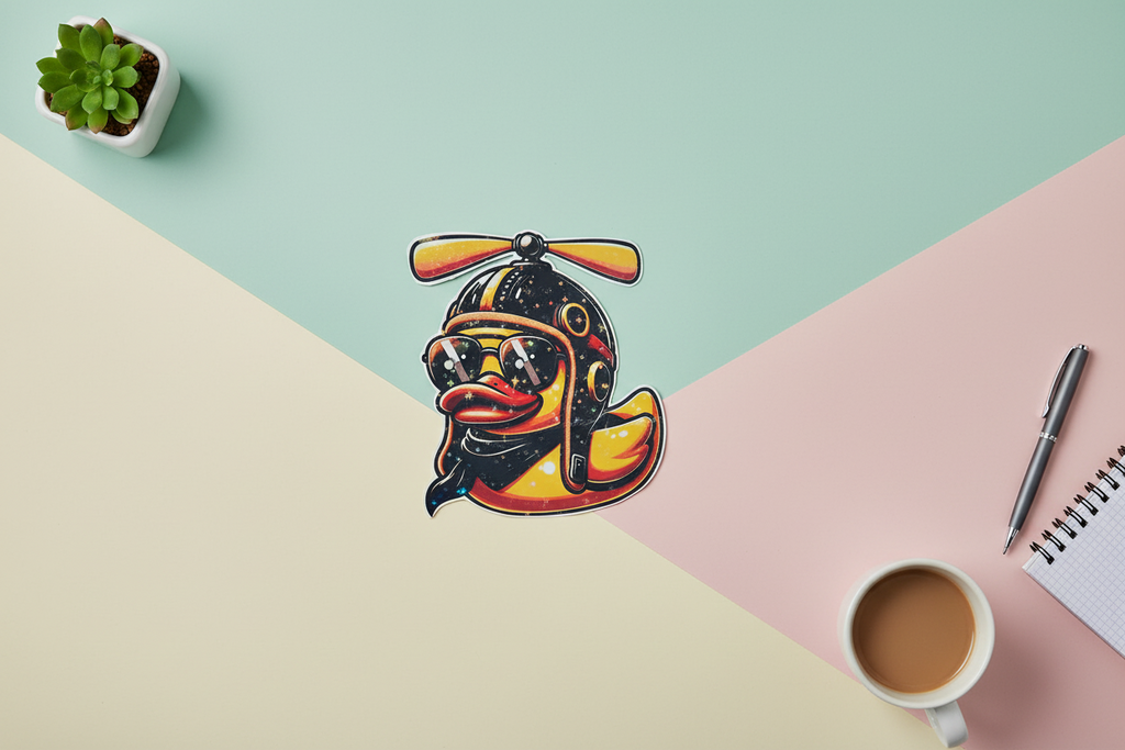 Bomber Ducky Sticker: Funny Military Duck Decal