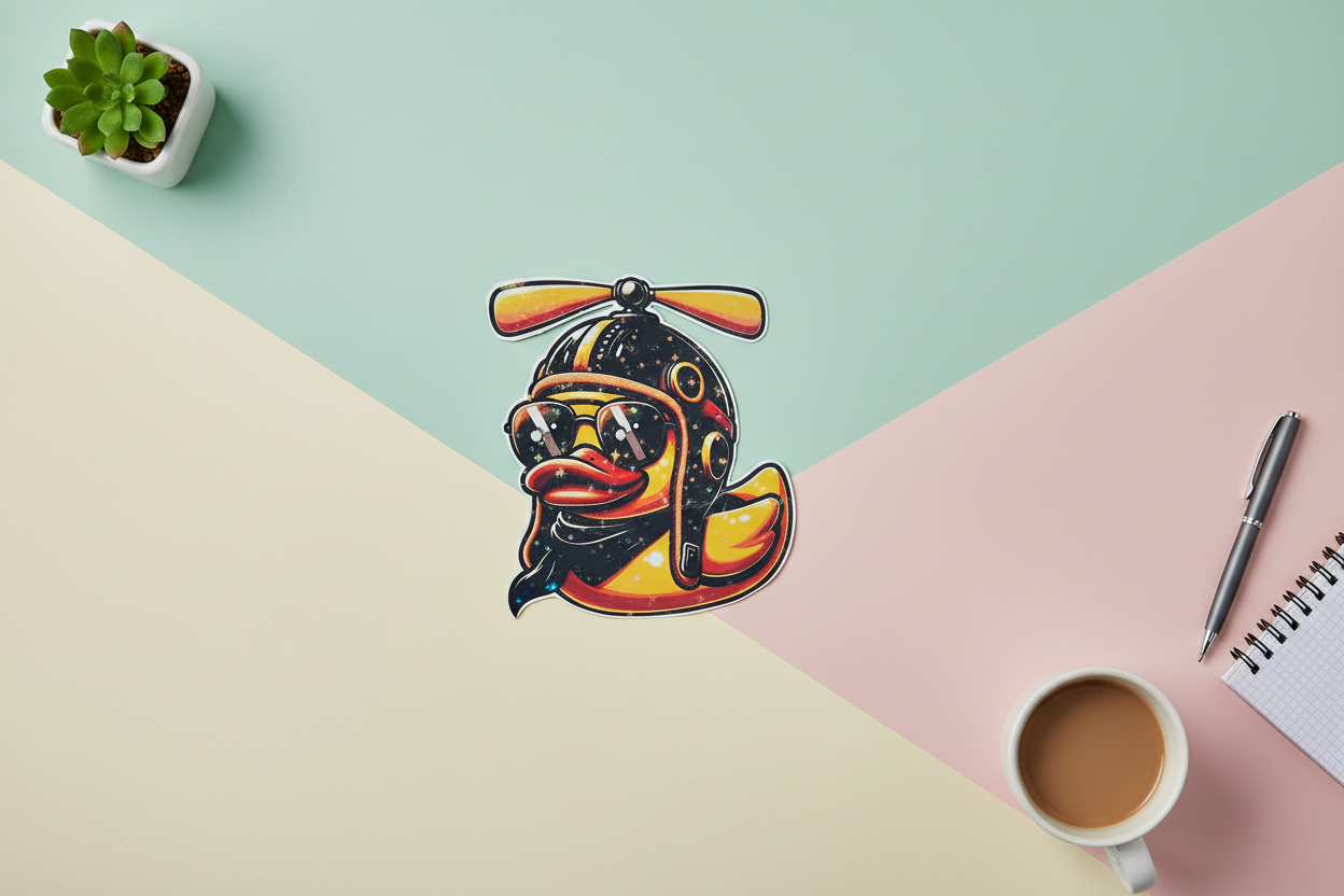 Bomber Ducky Sticker: Funny Military Duck Decal