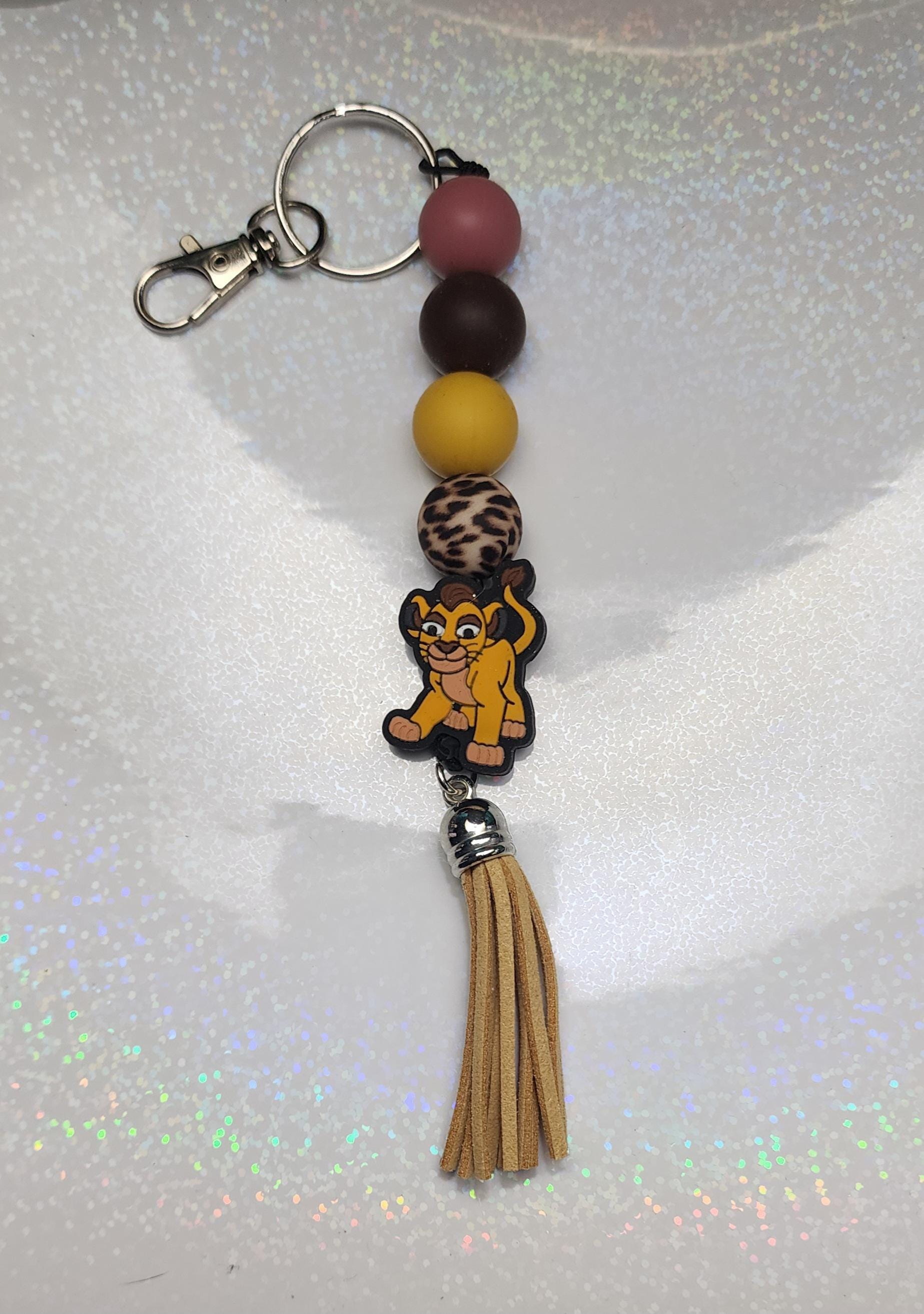 Lion  Beaded Keychain – Beaded Charm – Cute Gift for Friends, Backpack or Bag Accessory