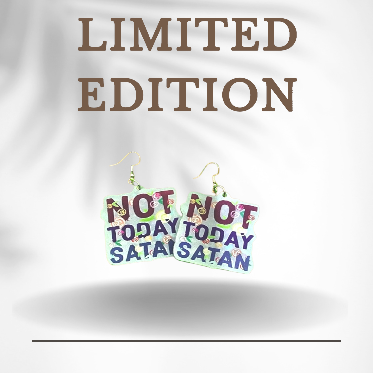 Not Today Satan Earrings: Handmade Gothic Witchy Jewelry