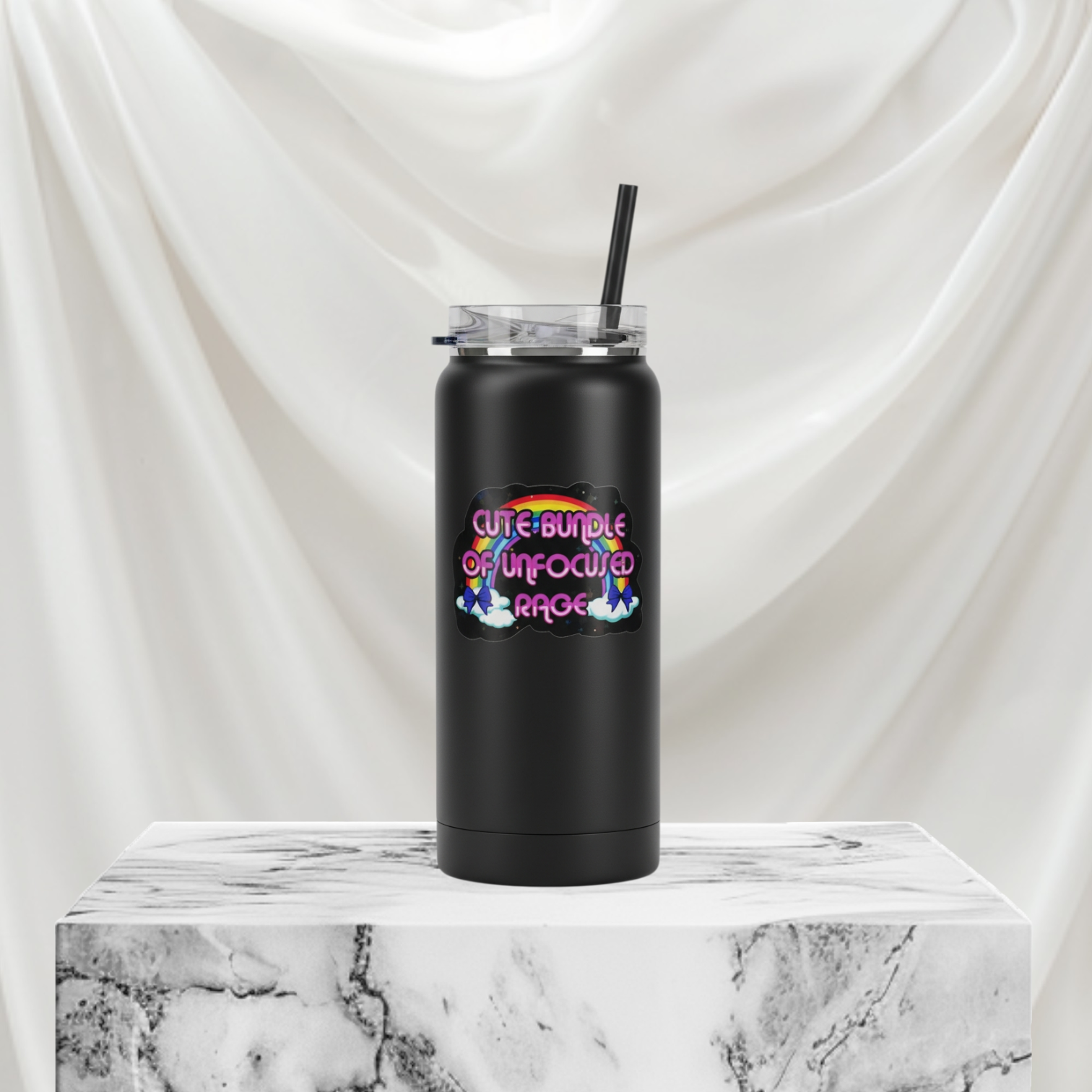 Colorful “Cute Bundle of Unfocused Rage” Sticker | Funny Sassy 3.5x2.5 Vinyl Decal for Laptop, Water Bottle, or Notebook, Set of 2