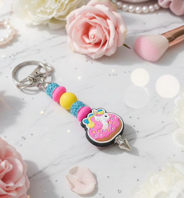 Handmade Donut Unicorn Keychain