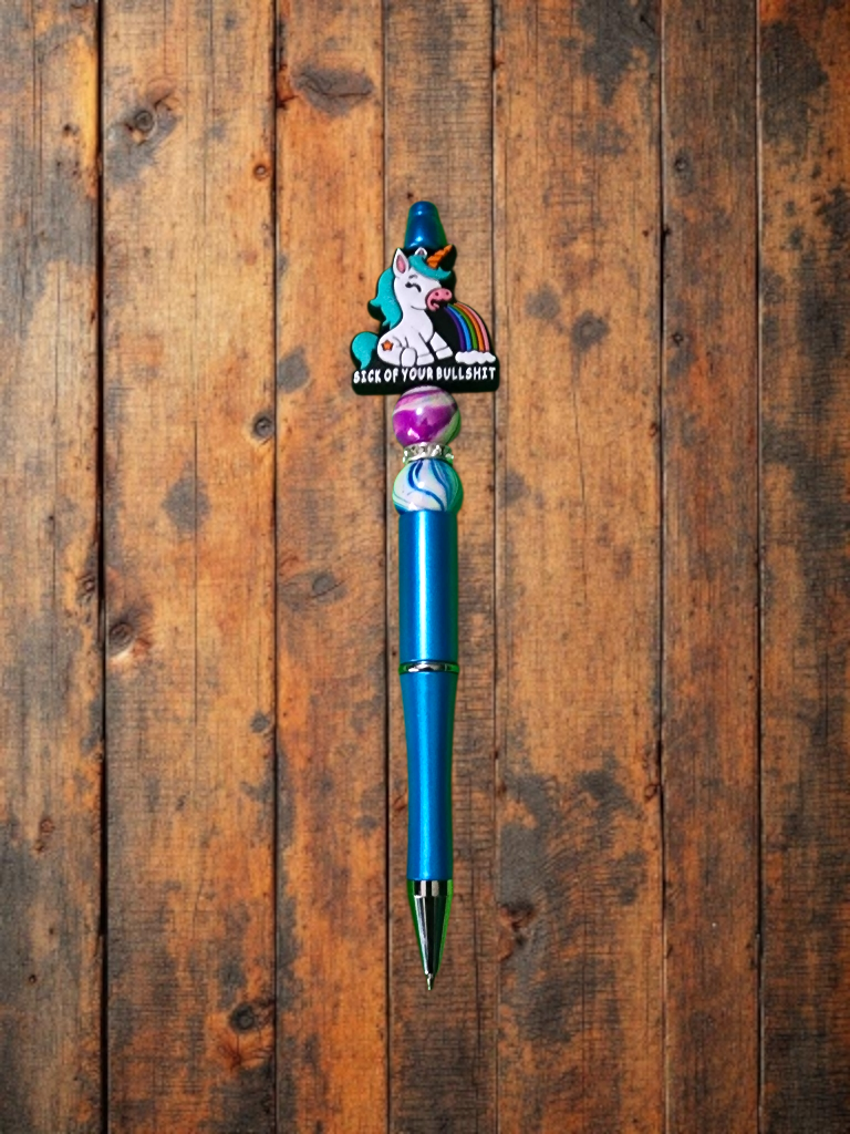 Sick of Your Bull*** – Sassy Beaded Pen | Funny Gift, Refillable Ink, Bold Writing Accessory