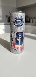 Scream - Inspired Ghost Face Epoxy Tumbler | Glitter Horror Cup for Spooky Vibes - Hempin Mayhem