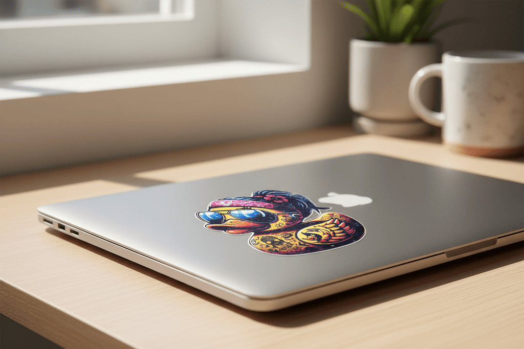 Tattooed Rubber Duck Sticker: Edgy Waterproof Vinyl Decal - Hempin Mayhem