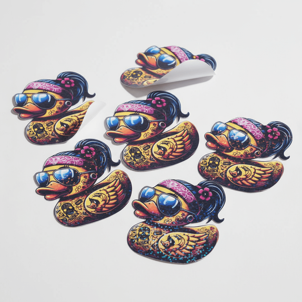 Tattooed Rubber Duck Sticker: Edgy Waterproof Vinyl Decal - Hempin Mayhem