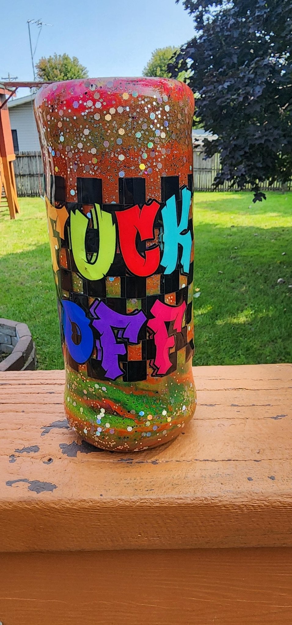 Tie - Dye “F*ck Off” Tumbler, Sassy Stainless Steel Insulated Cup - Hempin Mayhem