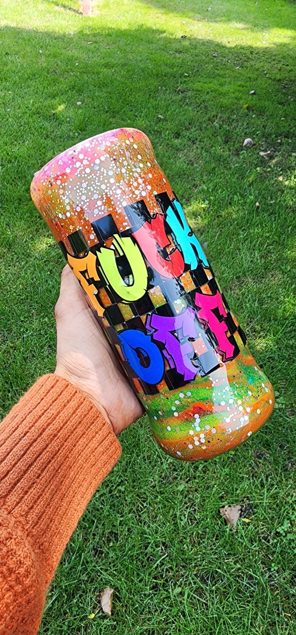 Tie - Dye “F*ck Off” Tumbler, Sassy Stainless Steel Insulated Cup - Hempin Mayhem