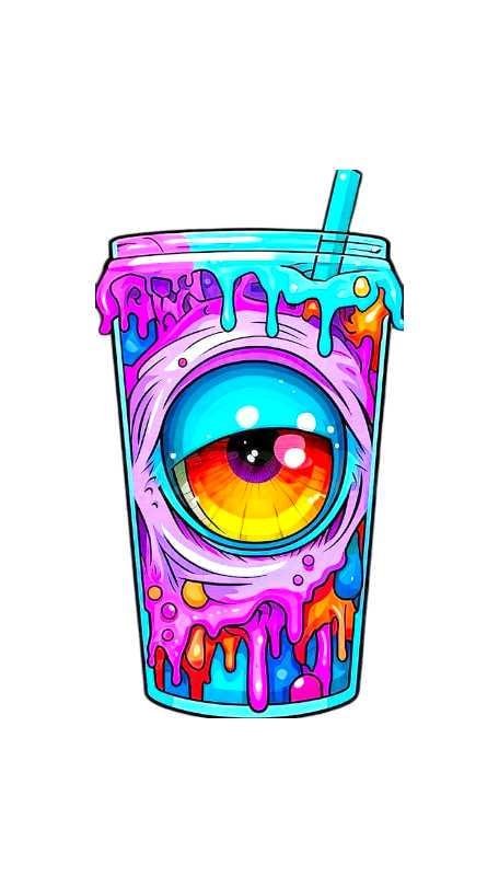 Trippy Eyeball Vinyl Sticker Set • Drippy Psychedelic Art - Hempin Mayhem