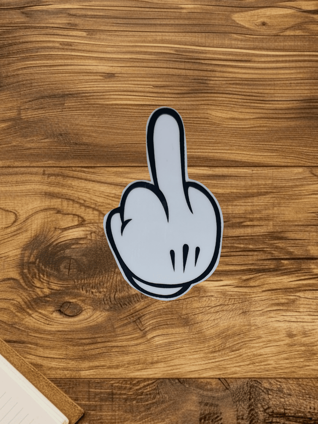 Vintage Cartoon White Gloved Hand Middle Finger Vinyl Sticker 3x3 - Hempin Mayhem