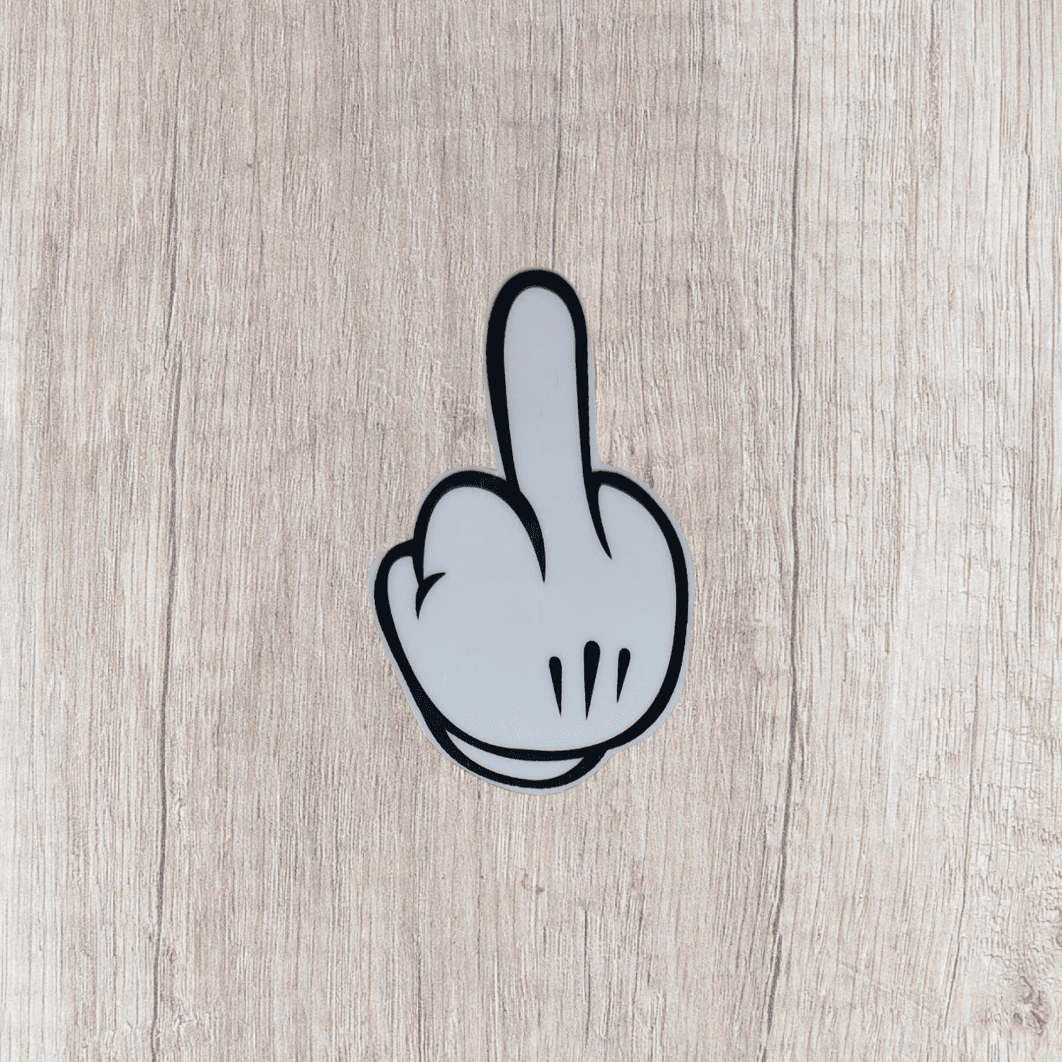 Vintage Cartoon White Gloved Hand Middle Finger Vinyl Sticker 3x3 - Hempin Mayhem